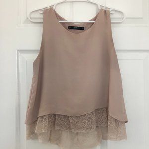 Zara Blouse with Lace Trim
